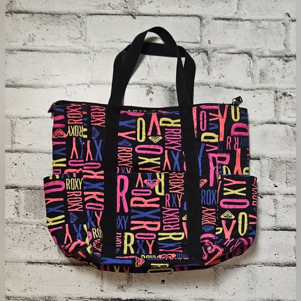 Roxy Multicolor Graphic Tote Bag